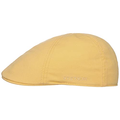 Stetson Texas Cotton Flatcap mit UV Schutz 40+ - Schirmmütze aus Baumwolle - Unifarbene Mütze Frühjahr/Sommer pastellgelb L (58-59 cm) von Stetson