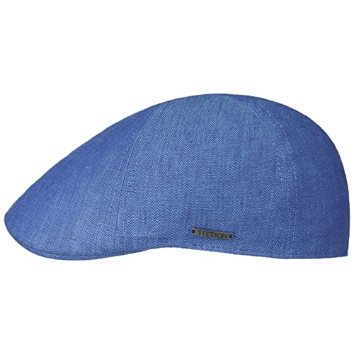 Stetson Texas Descott Leinen Flatcap Herren - 100% Leinen - Mit UV-Schutzfaktor 40+ - Made in The EU - Frühling/Sommer blau 57 cm von Stetson