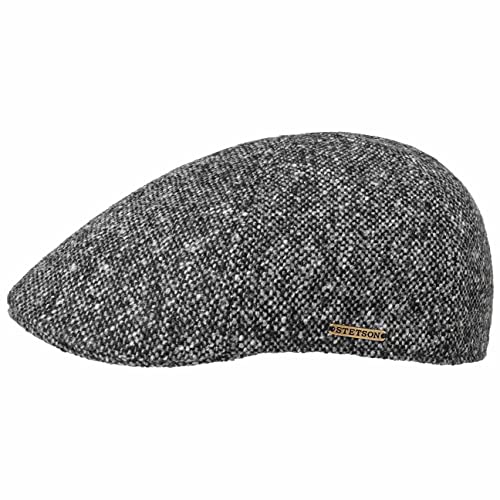 Stetson Texas Donegal Wool Flatcap Schirmmütze Schiebermütze Wollcap Herren - Made in The EU mit Schirm, Futter Herbst-Winter - M (56-57 cm) grau-meliert von Stetson