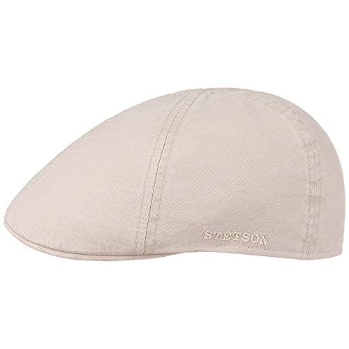 Stetson Texas Organic Cotton Flatcap Herren - Nachhaltige Schiebermütze mit Bio-Baumwolle - Flat Cap mit UV-Schutz (40+) - Herrencap Frühjahr/Sommer - Schirmmütze Natur M (56-57 cm) von Stetson