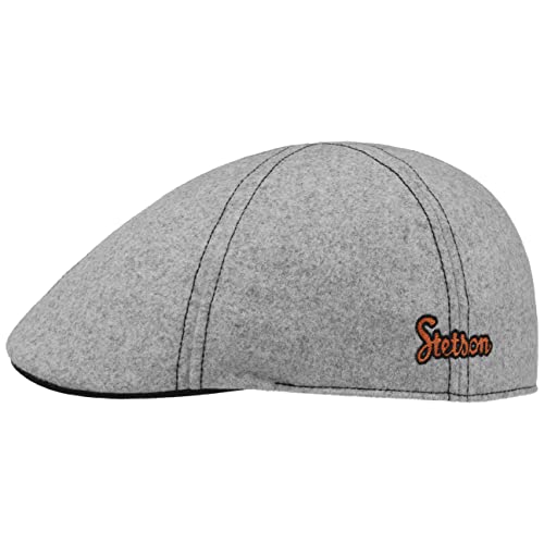 Stetson Texas Retro Script Flatcap - Modische Mütze - Dynamischer Gatsby-Stil - Schiebermütze aus Wollmix - Herren - Herbst/Winter hellgrau XL (60-61 cm) von Stetson