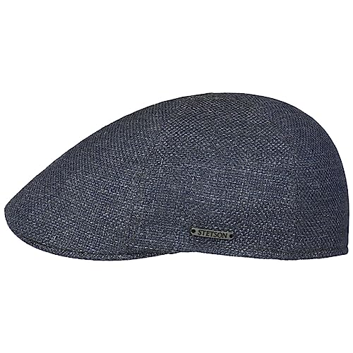 Stetson Texas Taleco Flatcap Schirmmütze Schiebermütze Wollcap Leinencap Herren - Made in The EU mit Schirm, Futter, Futter Frühling-Sommer - 55 cm blau-grau von Stetson