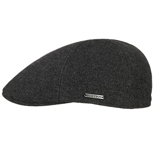 Stetson Texas Wool Gatsby Cap Herren - Mit Kaschmirwolle - 100% Baumwollfutter - Hoher Wollanteil - Mit edlem Markenpin - Doppellagiges Futterband - Schirmmütze Herbst/Winter anthrazit XXL (62-63 cm) von Stetson