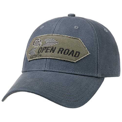 Stetson The Open Road Cap Damen/Herren One Size (ca. 56-59 cm) - Aus 100% Baumwolle - Größenverstellbar durch Druckknopflasche - Wollcap - Baseballcap Sommer/Winter blau One Size von Stetson