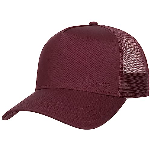 Stetson The Plains Trucker Cap Snapback Baumwolle Herren Sommer Winter Bordeaux One Size Small von Stetson