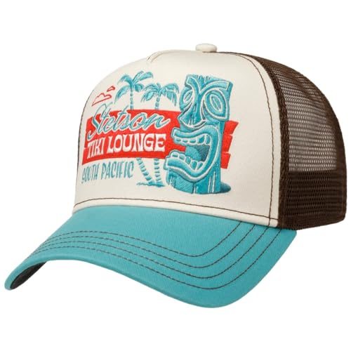 Stetson Tiki Lounge Trucker Cap Small - Mehrfarbige Kappe - Lässige Stoffcap - Mesh-Kappe mit Frontpanel aus Baumwolle - Unisex - Frühling bis Winter braun One Size von Stetson