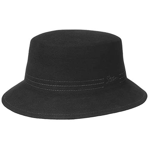 Stetson Towson VitaFelt Filzhut - Unifarbener Hut aus Wollfilz - Wasserabweisender Outdoorhut - Made in USA - Frühling bis Winter schwarz S (54-55 cm) von Stetson