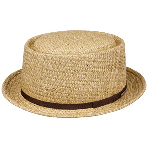 Stetson Toyo Pork Pie Strohhut Sommerhut Sonnenhut Strandhut Herren - mit Ripsband Frühling-Sommer - S (54-55 cm) Natur von Stetson