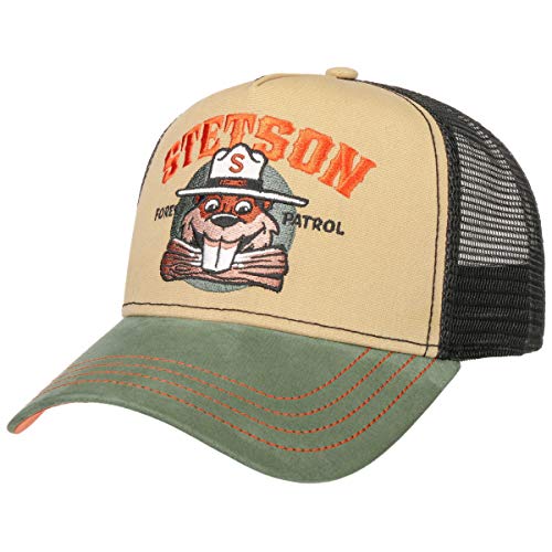 Stetson Forest Patrol Trucker Cap Herren – Kappe aus Baumwolle – One Size (55-59cm) – Mit luftigem Netzteil – Verstellbare Snapback im American Style – Basecap Sommer/Winter schwarz One Size von Stetson