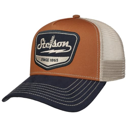 Stetson Spark Plug Trucker Cap - Mehrfarbige Baseballkappe - Meshcap-Design - Basecap mit Snapback-Verschluss - Für Herren - Frühjahr/Sommer dunkelblau One Size von Stetson