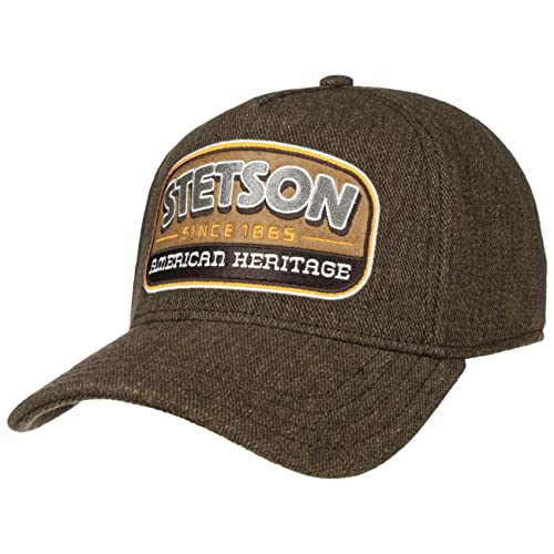 Stetson American Heritage Wool Cap Baseballcap Stickerei Melierter Wollmix Größenverstellbar Unisex Herbst Winter braun One Size von Stetson