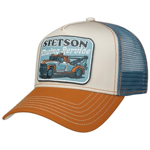 Stetson Towing Service Trucker Cap - Baseballcap mit Mesh-Rückseite - Atmungsaktive Baumwollkappe für Herren - Ganzjährig tragbar blau One Size von Stetson