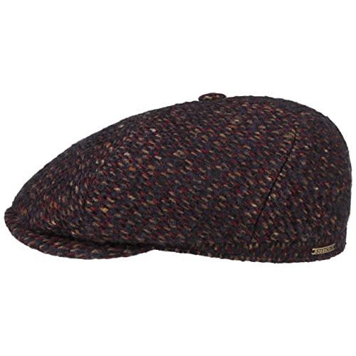 Stetson Tuckmill Wool Flatcap -Mehrfarbige Mütze - Klassische Schirmmütze - Zeitlos modisches Design - Made in Germany - Herren - Herbst/Winter dunkelblau-rot 59 cm von Stetson