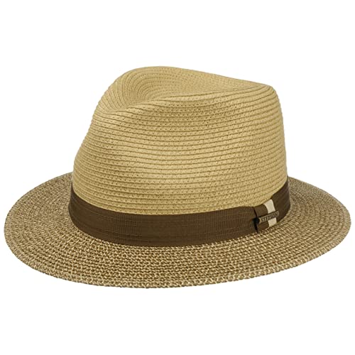 Stetson Twotone Toyo Traveller Viskosehut Sommerhut Sonnenhut Strandhut Travellerhut Damen/Herren - Frühling-Sommer - XXL (62-63 cm) Natur-braun von Stetson