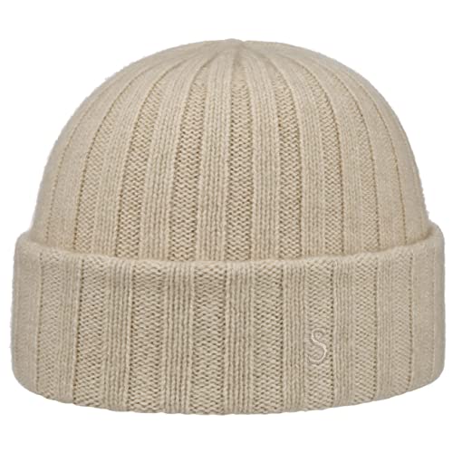 Stetson Undyed Sustainable Kaschmirmütze Strickmütze Wintermütze Umschlagmütze Beanie Herren/Damen - mit Umschlag Herbst-Winter - One Size Hellbeige von Stetson