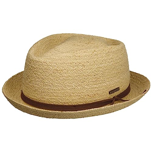Stetson Uni Diamond Raffiahut - Naturfarbener Hut mit UV-Schutz - Sommerhut mit Ledergarnitur - Damen - Frühjahr/Sommer Natur L (58-59 cm) von Stetson