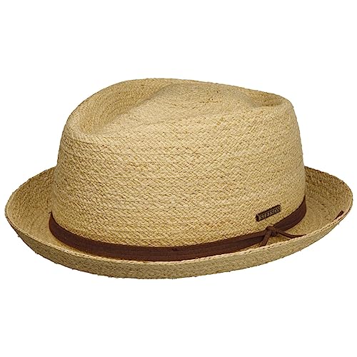Stetson Uni Diamond Raffiahut Naturfarbener Hut mit UV-Schutz Ledergarnitur Damen Frühjahr Sommer Natur S (54-55 cm) von Stetson