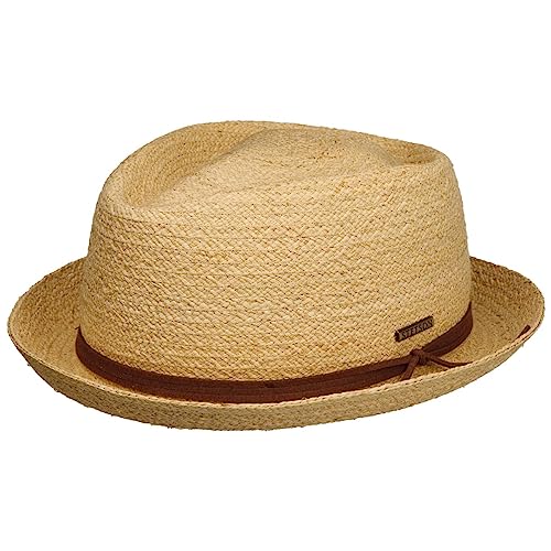 Stetson Uni Diamond Raffiahut - Naturfarbener Hut mit UV-Schutz - Sommerhut mit Ledergarnitur - Damen - Frühjahr/Sommer Natur XL (60-61 cm) von Stetson