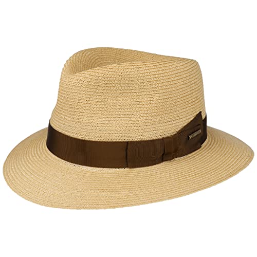 Stetson Uni Hemp Traveller Strohhut Sommerhut Sonnenhut Strandhut Travellerhut Hanfhut Damen/Herren - Made in Italy mit Ripsband Frühling-Sommer - L (58-59 cm) Natur von Stetson