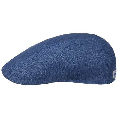 Stetson Uni Sustainable Linen Flatcap Schirmmütze Schiebermütze Leinencap Herren - Made in The EU mit Schirm, Futter Frühling-Sommer - S (54-55 cm) blau von Stetson