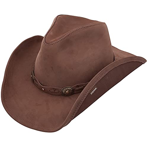 Stetson Unisex-Erwachsene Roxbury formbarer Cowboyhut aus Leder Cowboy-Hut, Mokka, Large von Stetson