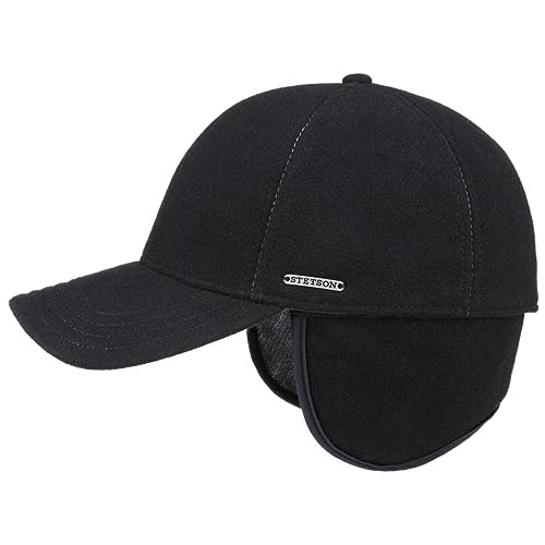 Stetson VABY Baseball Cap Wolle Kaschmir Basecap Käppi Cap Ohrenklappen (61/XL, 1 Schwarz) von Stetson