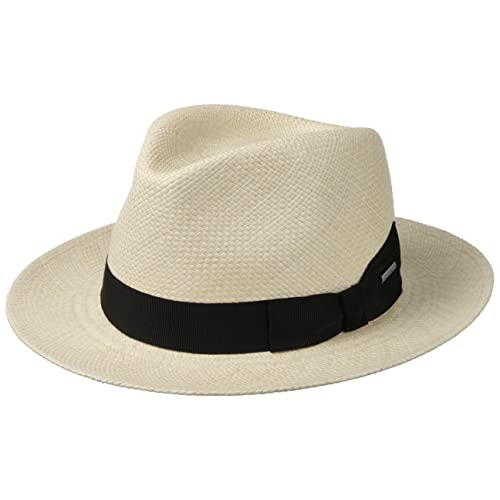 Stetson Valeco Fedora Panamahut - Naturfarbener Hut - Eleganter Sommerhut aus Panamastroh - UV-Schutz 40 - Made in Italy - Unisex - Frühjahr/Sommer Natur M (56-57 cm) von Stetson