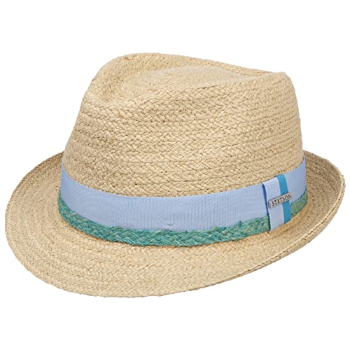 Stetson Vantella Trilby Strohhut - Naturfarbener Hut aus 100% Stroh - Sommerliches Design - Raffiahut für Damen und Herren - Frühjahr/Sommer Natur L (58-59 cm) von Stetson