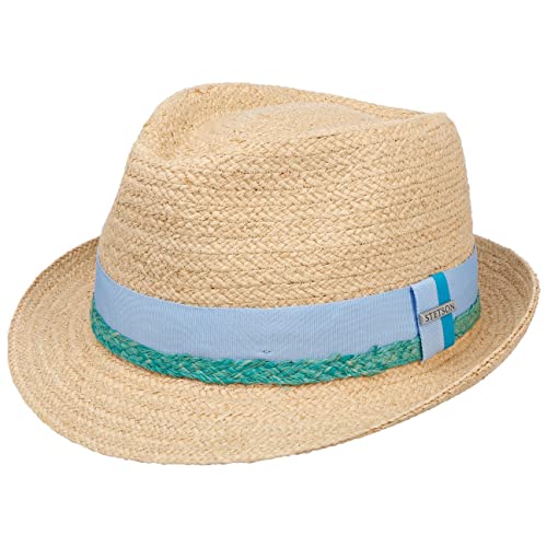 Stetson Vantella Trilby Strohhut - Naturfarbener Hut aus 100% Stroh - Sommerliches Design - Raffiahut für Damen und Herren - Frühjahr/Sommer Natur XL (60-61 cm) von Stetson