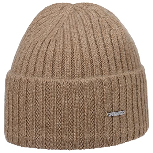 Stetson Varnell Kaschmirmütze Strickmütze Beanie Wollmütze Wintermütze Umschlagmütze Damen/Herren - mit Umschlag Herbst-Winter - One Size beige von Stetson