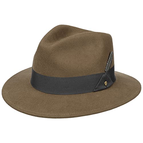 Stetson Vencaster Traveller Wollhut - Einfarbiger Hut - Outdoor-Eleganz - Wasserabweisender Outdoorhut - Unisex - Frühling bis Winter braun L (58-59 cm) von Stetson