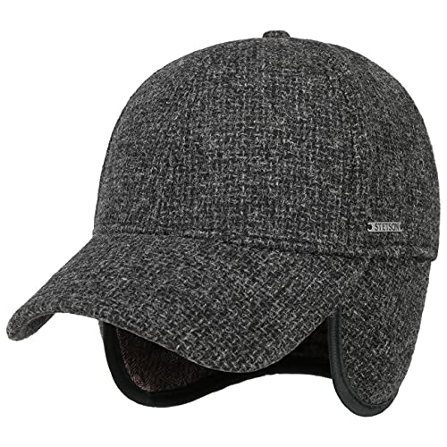 Stetson Vilson Wool Cap mit Ohrenklappen Herren - Aus 100% Wolle - Gefüttert mit Baumwolle - Schirmmütze mit Ohren- und Nackenklappe - Wollmütze mit Schirm - Kappe Herbst/Winter anthrazit M (56-57 cm) von Stetson