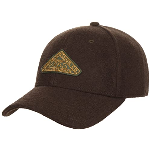 Stetson Vintage Logo Patch Wool Cap - Baseball-Stil - Wollcap Einheitsgröße Verstellbar - Unisex Herbst/Winter Dunkelbraun One Size von Stetson