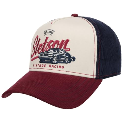Stetson Vintage Racing Cap Basecap Baseballcap Strapback Herren - Metallschnalle, mit Schirm Frühling-Sommer Herbst-Winter Frühjahr Sommer Herbst Winter - One Size blau-rot von Stetson