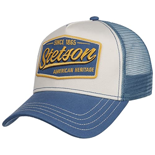 Stetson Vintage Trucker Cap Small - Mehrfarbige Kappe - Größenverstellbar - Basecap im Retro-Style - Luftiges Mesh-Design - Für alle Jahreszeiten - Unisex blau One Size von Stetson