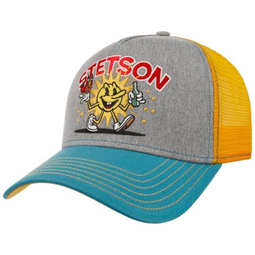 Stetson Walking Sun Trucker Cap Herren Sommer grau-gelb One Size Small von Stetson