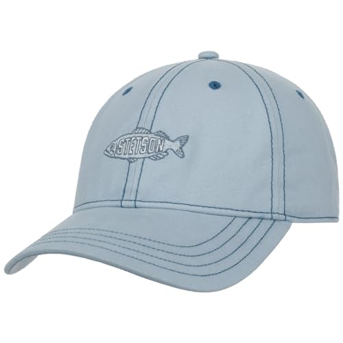 Stetson Washed Canvas Fish Cap - Einfarbige Mütze - Sportliche Basecap - UV-Schutz 40 - Baumwollcap für Damen und Herren - Frühjahr/Sommer hellblau One Size von Stetson