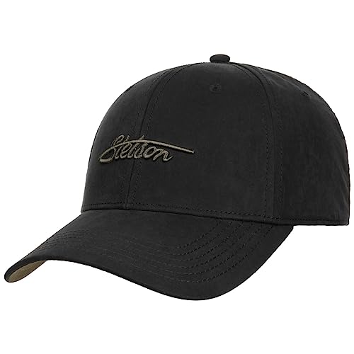 Stetson Waxed Cotton WR Cap Herren/Damen One Size (ca. 56-61 cm) - Dunkelbeige Kappe mit hohem Baumwollanteil - Wasserabweisend - Mütze mit Metallschnalle - Sommer/Winter schwarz One Size von Stetson