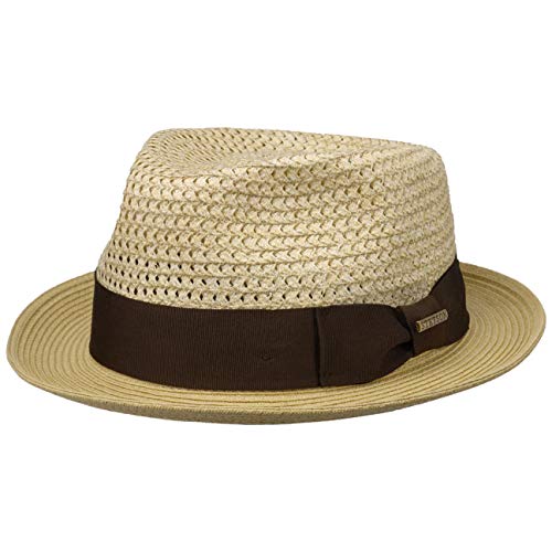 Stetson Weave-Mix Toyo Strohhut - Naturfarbener Hut - Player-Hut - Sommerhut mit Ripsband und Logo-Emblem - Damen & Herren - Frühjahr/Sommer Natur-beige XL (60-61 cm) von Stetson