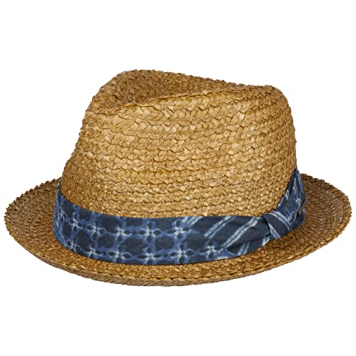 Stetson Wheaty Player Strohhut - Hut mit Stoffgarniturband - Pork-Pie-Design - UV-Schutz 40+ Sommerhut - Herren - Frühjahr/Sommer Natur L (58-59 cm) von Stetson