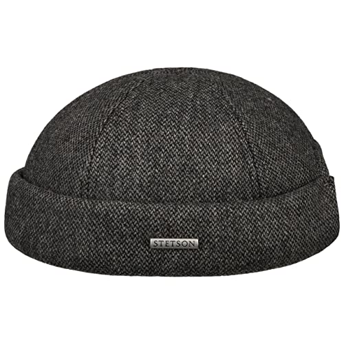 Stetson Wool Mix Dockermütze Wollmütze Dockercap Herren - Docker, mit Futter, Futter Herbst-Winter - L (58-59 cm) grau von Stetson