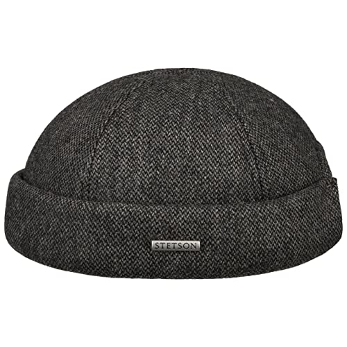 Stetson Wool Mix Dockermütze Herren (54-63 cm) - Hafenmütze mit Wollmix - größenverstellbare Wintermütze - Herbst/Winter grau XL (60-61 cm) von Stetson