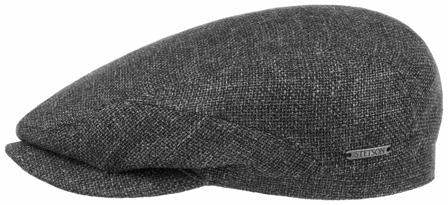 Stetson elegante Driver Flat Cap aus Schurwoll-Leinen-Mix von Stetson