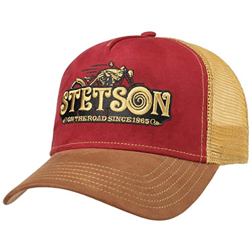 Stetson On The Road Trucker Cap Basecap Baseballcap Meshcap Truckercap Snapback Curved Brim Herren - Snapback, mit Schirm, Schirm Frühling-Sommer Herbst-Winter - One Size braun von Stetson