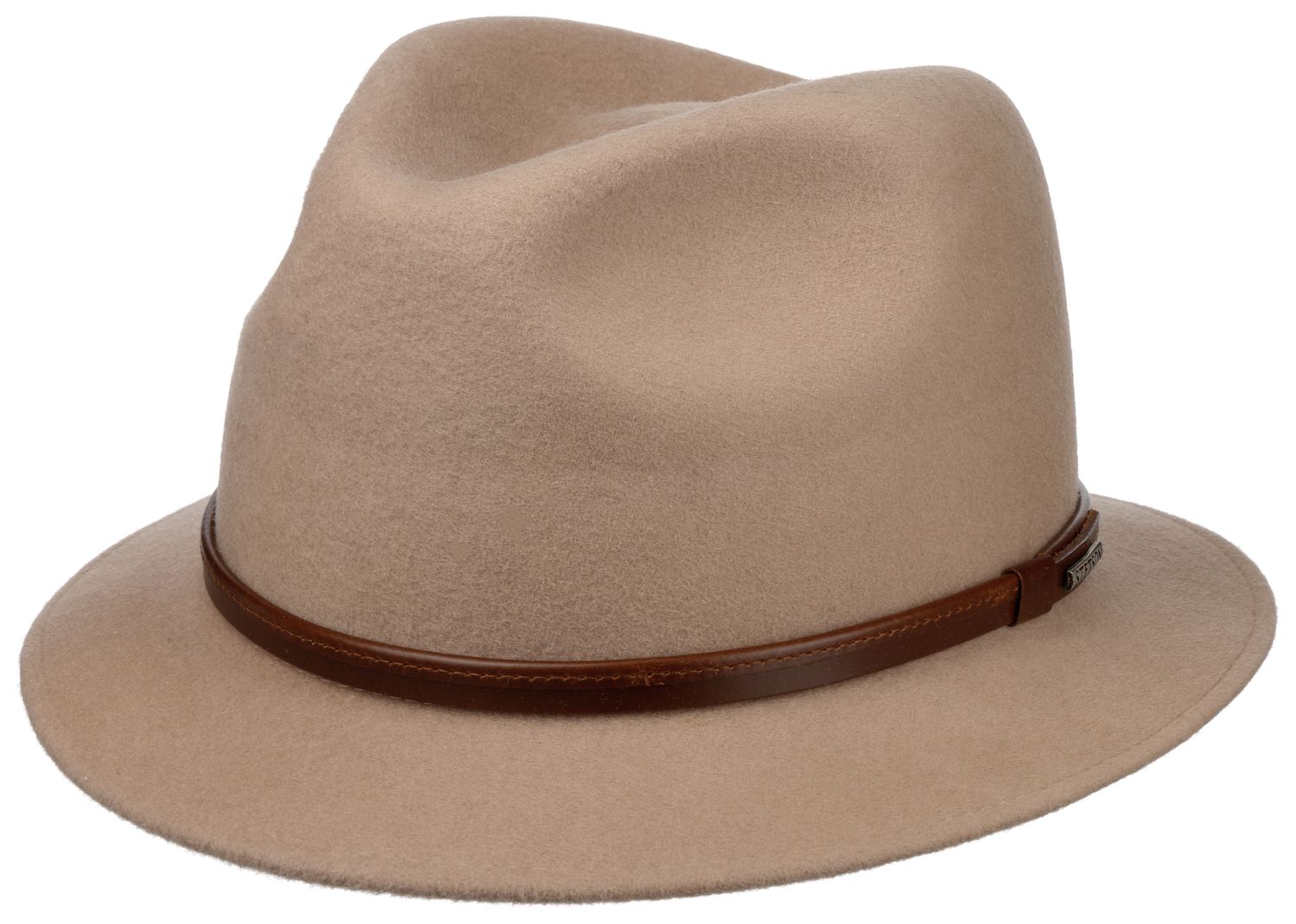 Stetson schmaler knautschbarer Outdoor-Wollfilz-Hut mit Lederband von Stetson