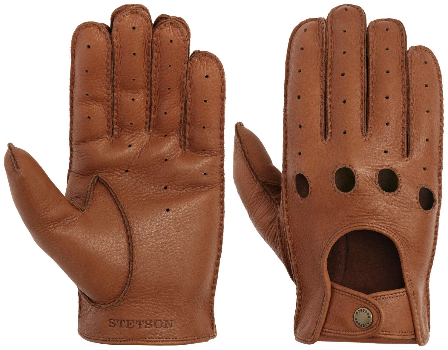 Stetson sportive Herren Auto Leder-Handschuhe aus Hirsch Nappa von Stetson