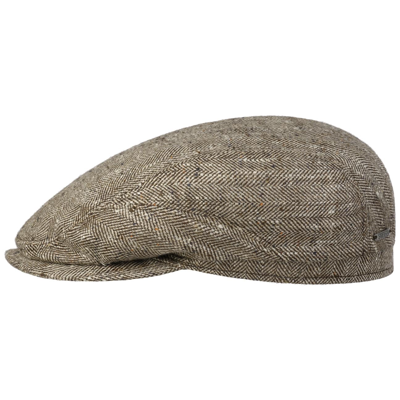 Tweed Herringbone Driver Flatcap by Stetson von Stetson