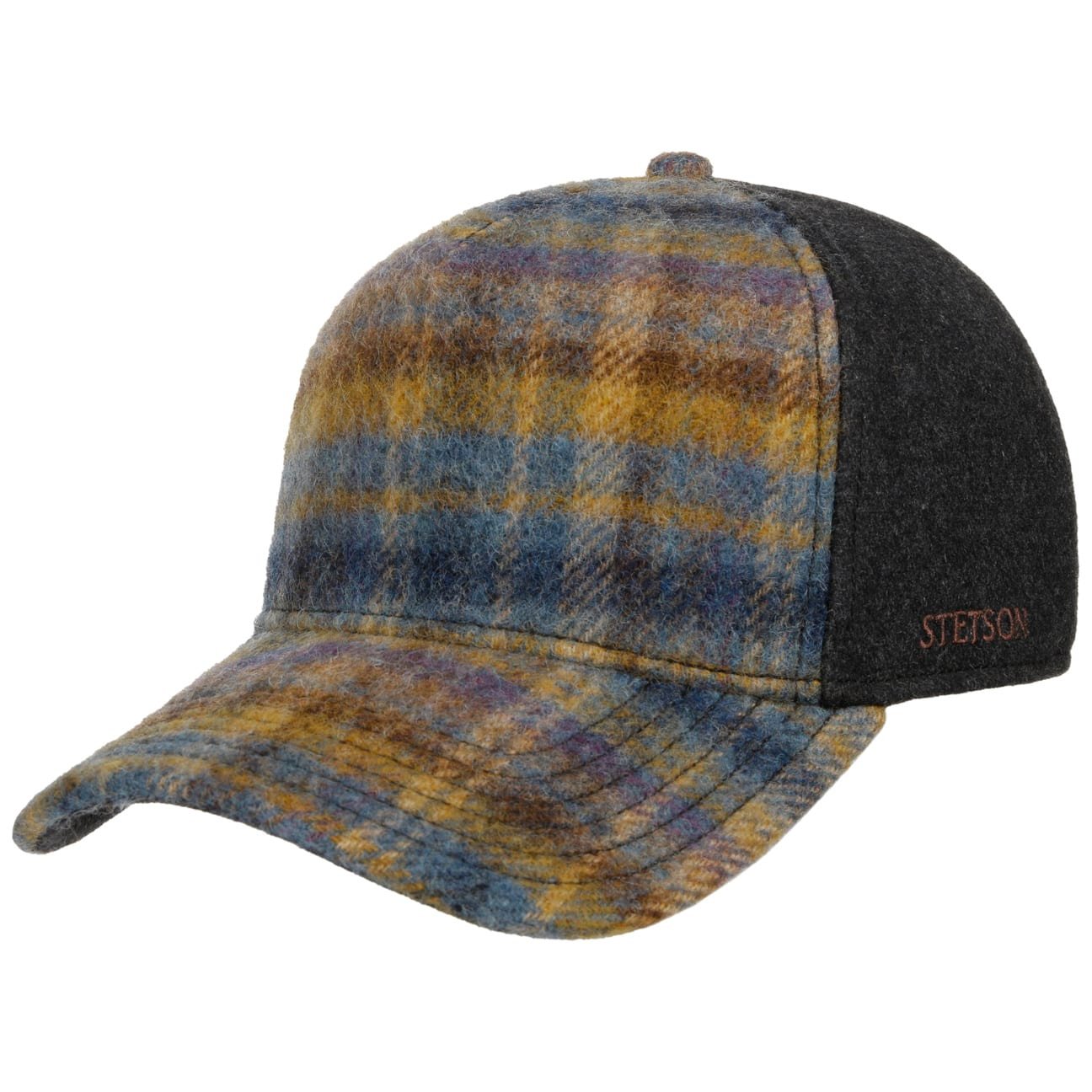 Wool Check Trucker Cap by Stetson von Stetson