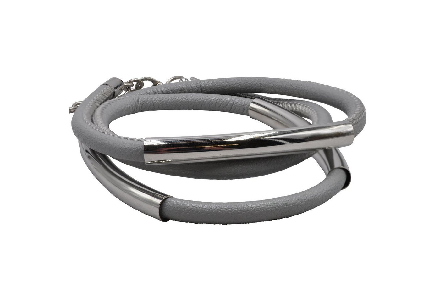 Steuer Armband Kunstleder grau Karabiner von Steuer