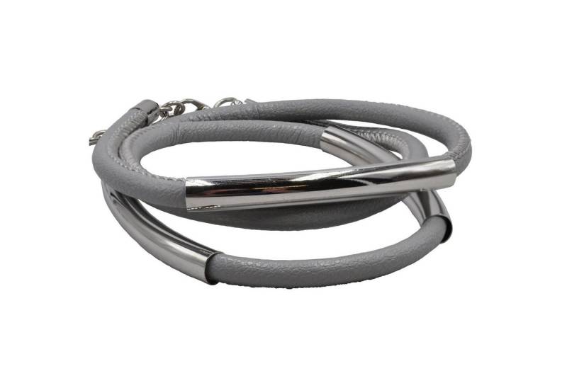 Steuer Armband Kunstleder grau Karabiner von Steuer